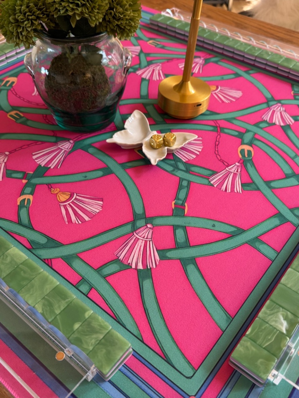 American Mahjong Tile Set NEW, 7 day deliver:Jade with lavender-Pink, cream face - Picture 5 of 11